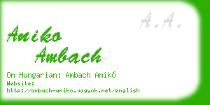 aniko ambach business card