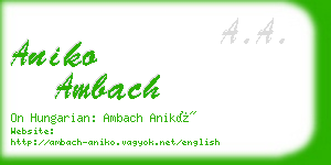 aniko ambach business card